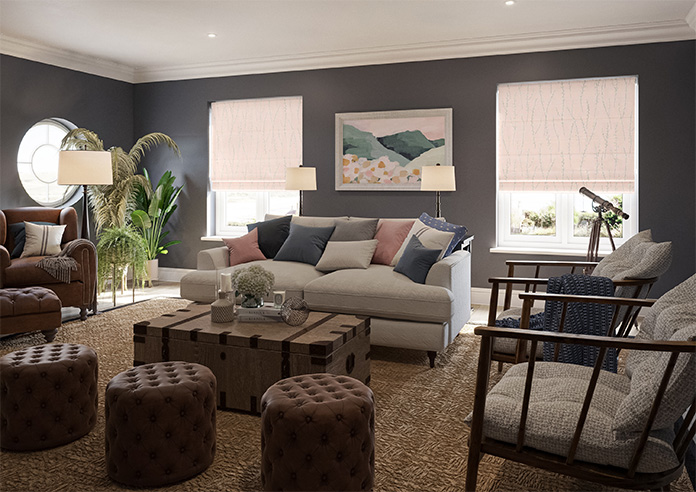 Willow Field, Pastel Pink - Motorised Roman Blind - Image 6